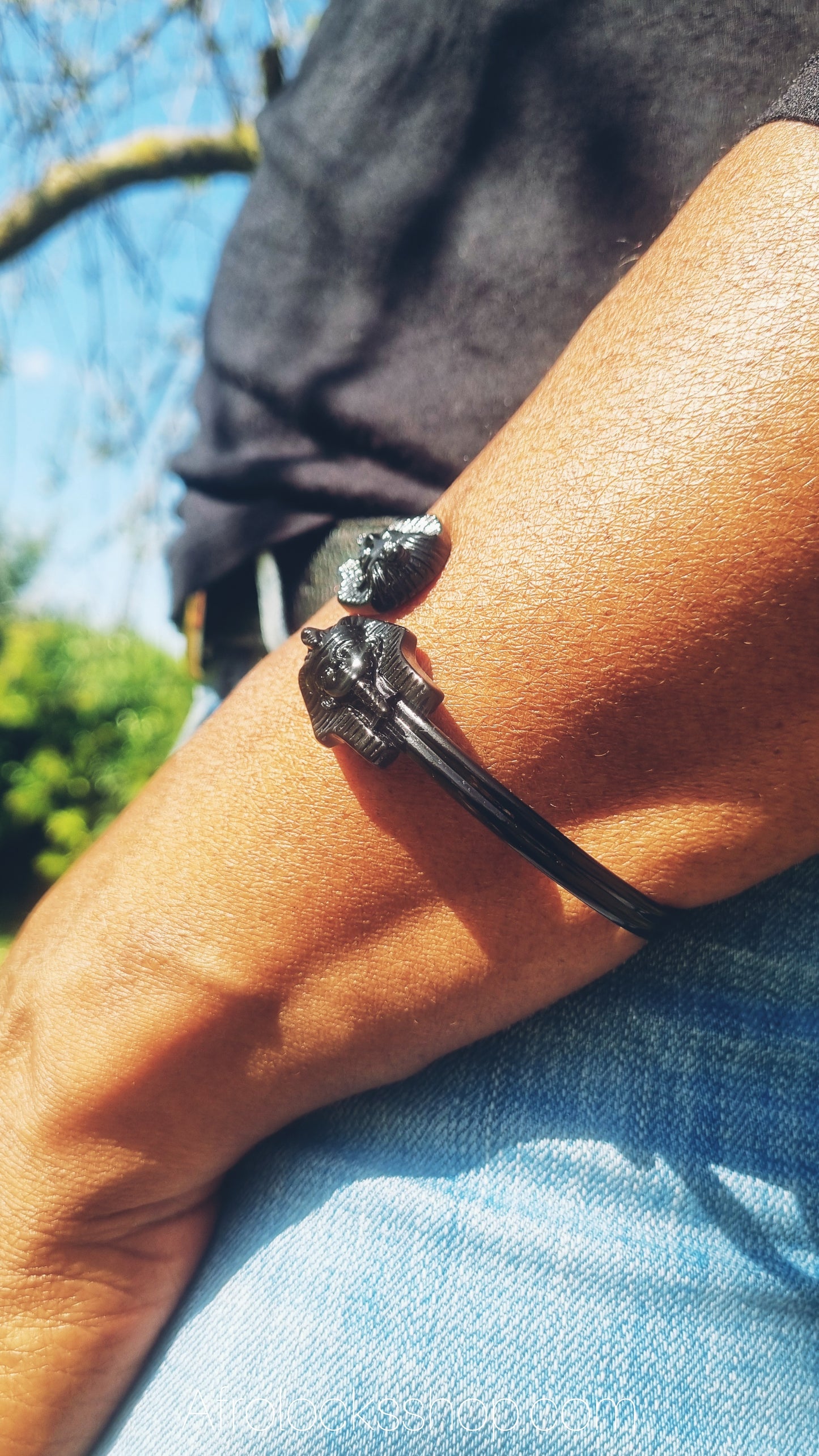 Bracelet manchette bangle sphinx Toutankhamon