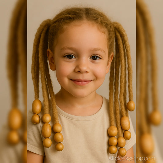 Lot de 100 perles en bois – trou 10 mm – rondes Ø1,5 cm & ovales 3 cm – spécial locks, tresses et DIY