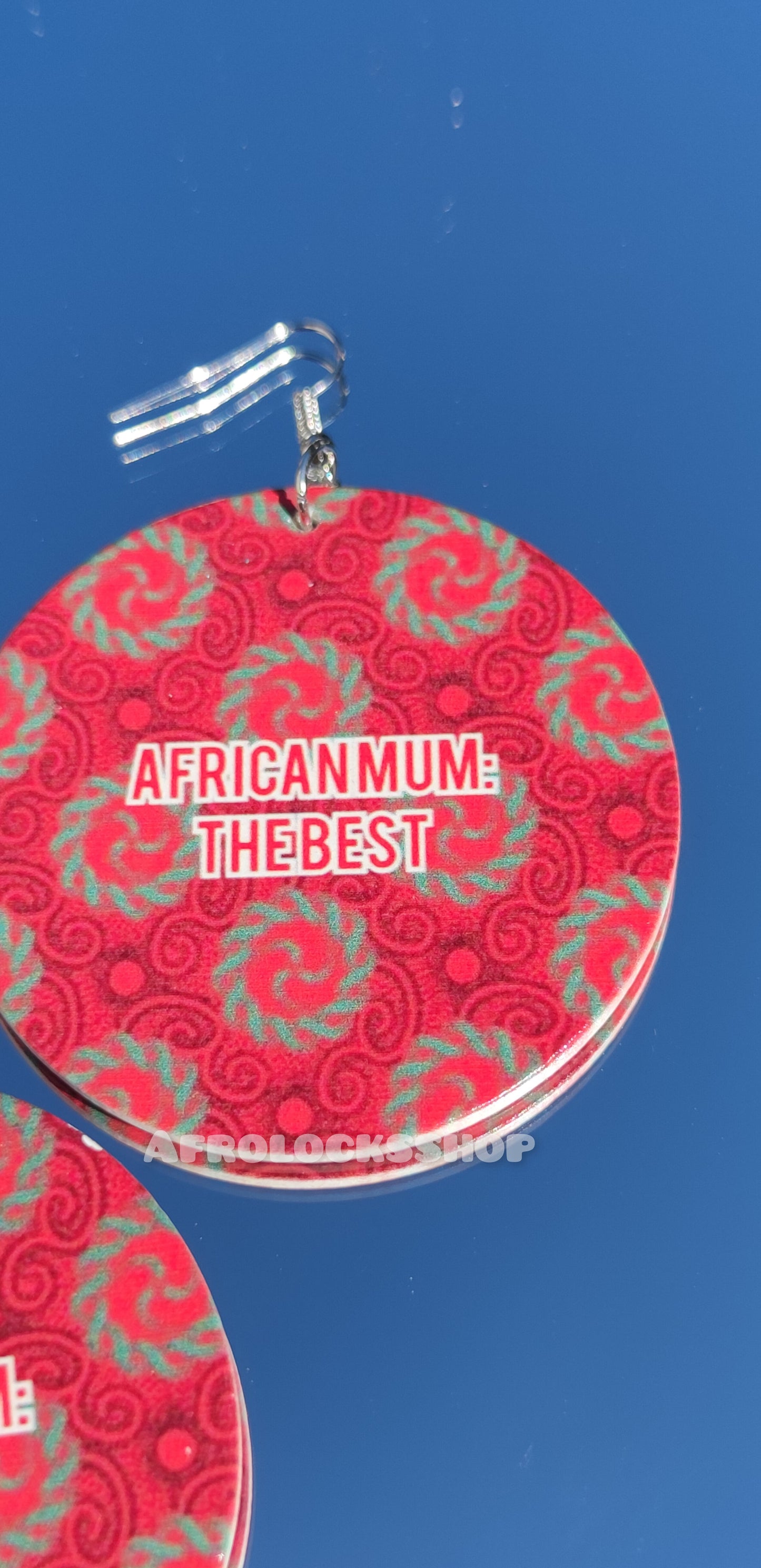 Boucles d'oreilles african mum the best - idée cadeau wax maman africaine