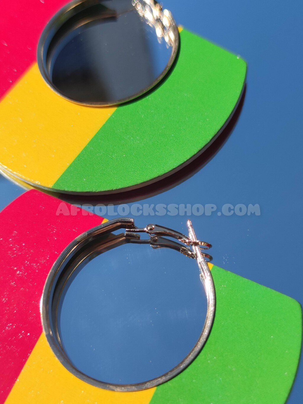 Boucles d'oreilles rasta demi lune bijou roots