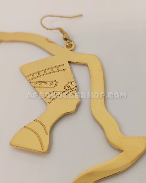 Boucles d'oreilles XL Afrique Nefertiti acier inoxydable