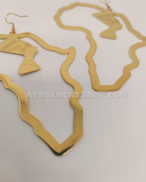Boucles d'oreilles XL Afrique Nefertiti acier inoxydable