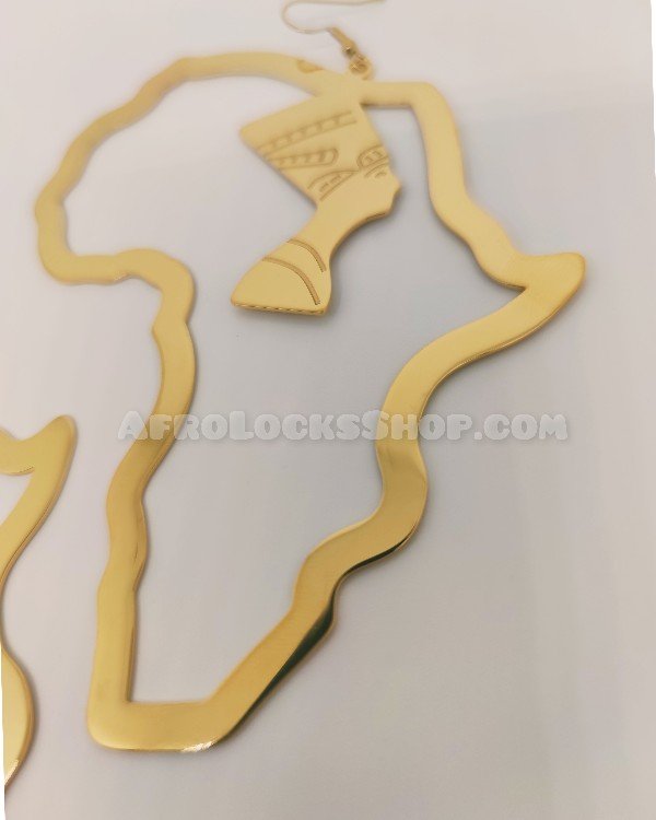 Boucles d'oreilles XL Afrique Nefertiti acier inoxydable