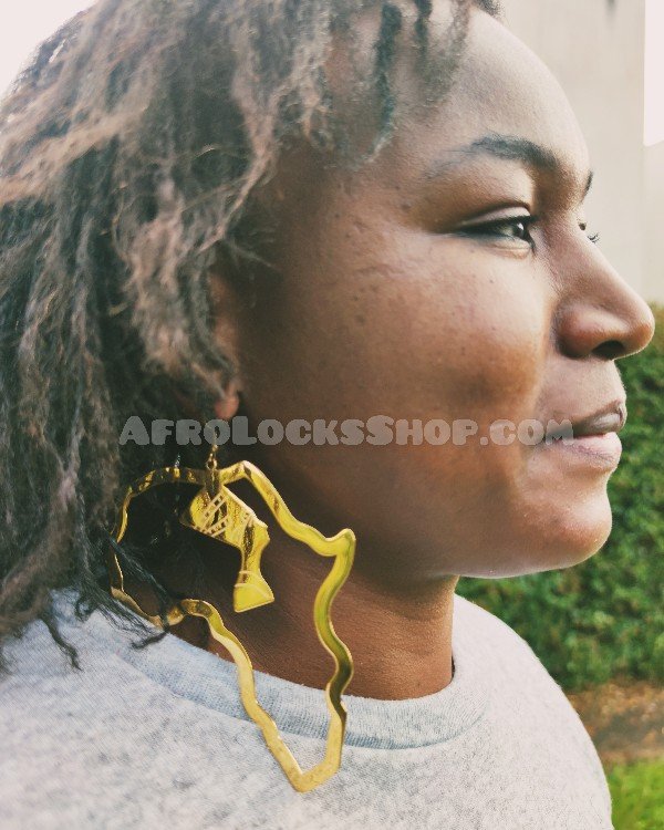 Boucles d'oreilles XL Afrique Nefertiti acier inoxydable