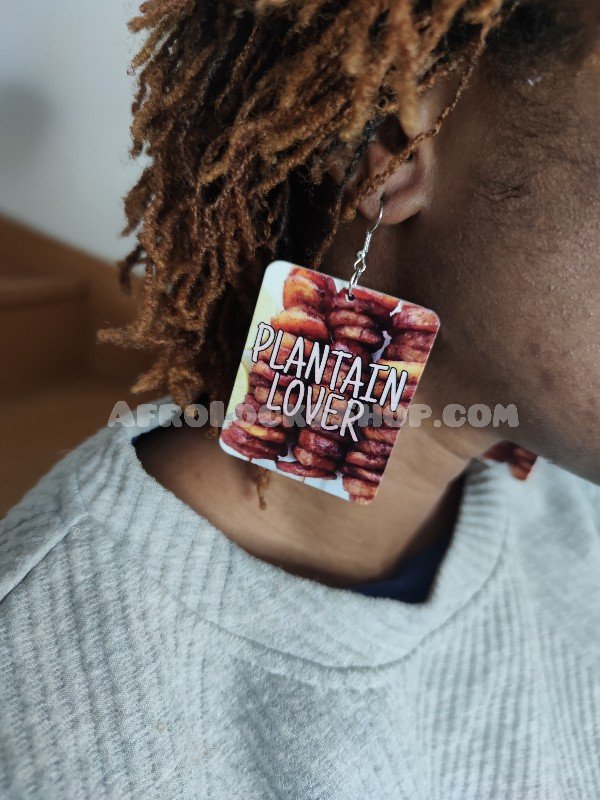 Boucles d'oreilles humoristiques plantain lover