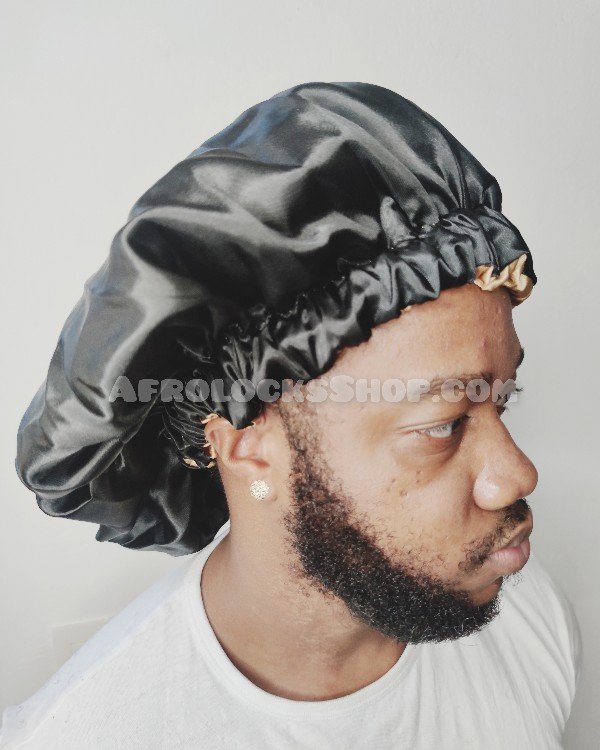 Bonnet de nuit XL en satin réversible épais