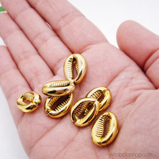 Bijou dore cauris coquillages pour locks