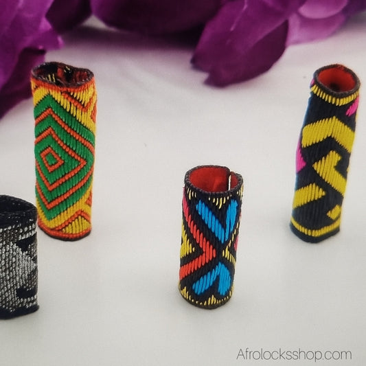 Manchettes à cheveux wax – lot de 4 colorées en tissu africain (diamètre 1 cm)