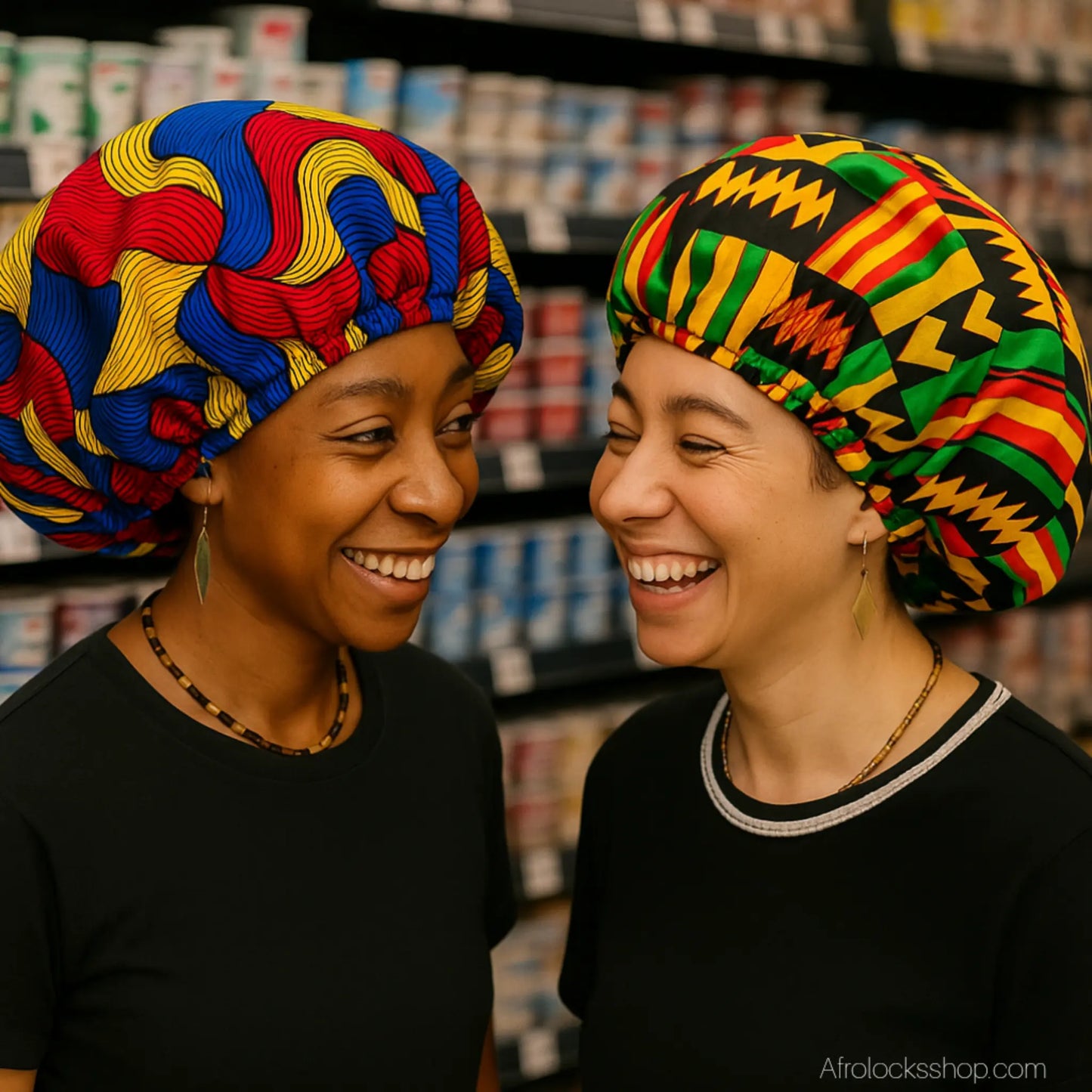 Bonnet africain wax épais doublé satin – 3 coloris – Protection & confort anti-frisottis Afro Locks Shop
