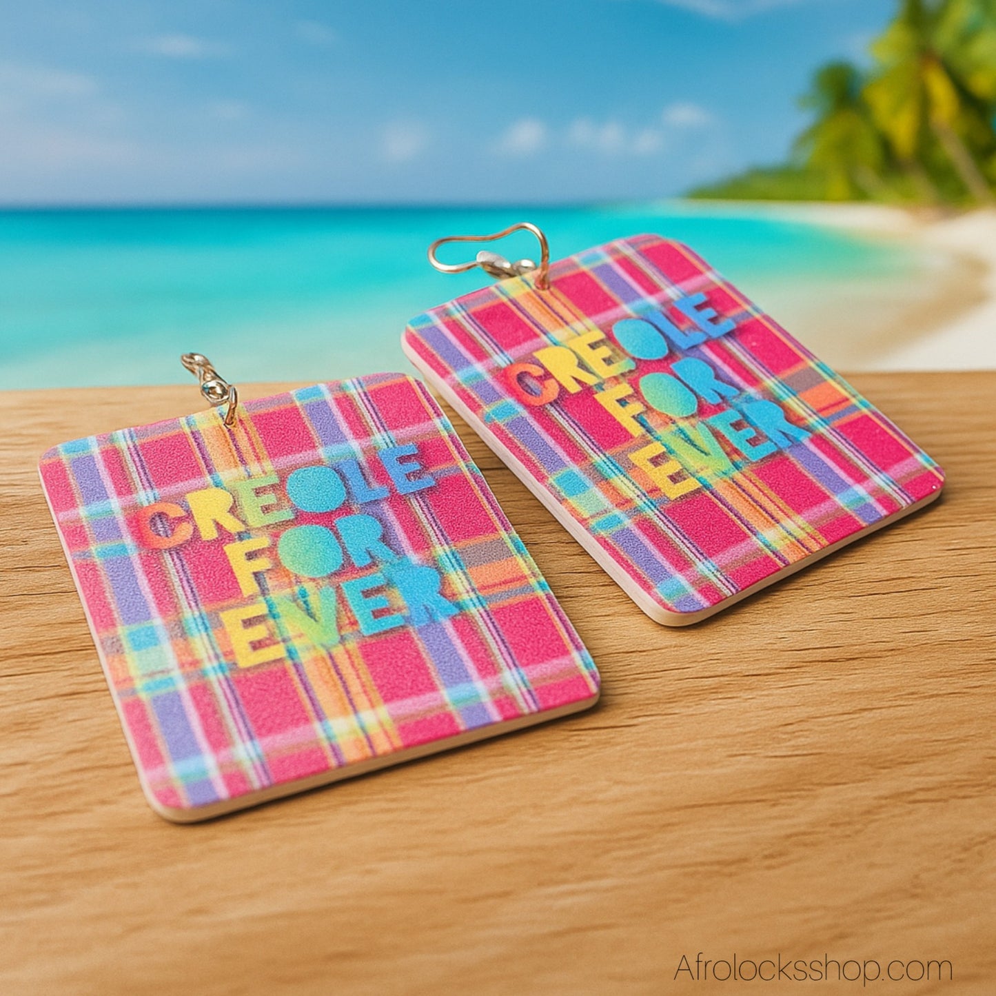 Boucles d’oreilles “CREOLE FOR EVER” – édition AfroLocksShop – 6×5 cm