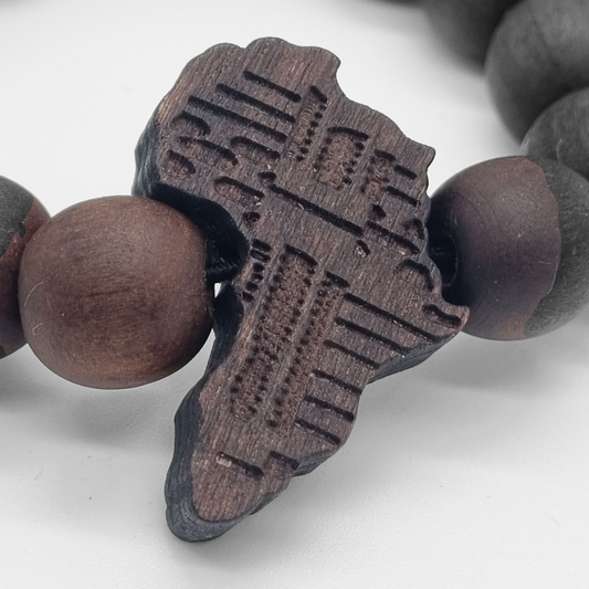Bracelet en bois Afrique 🌍 – perles naturelles, élastique, unisexe (3 coloris)