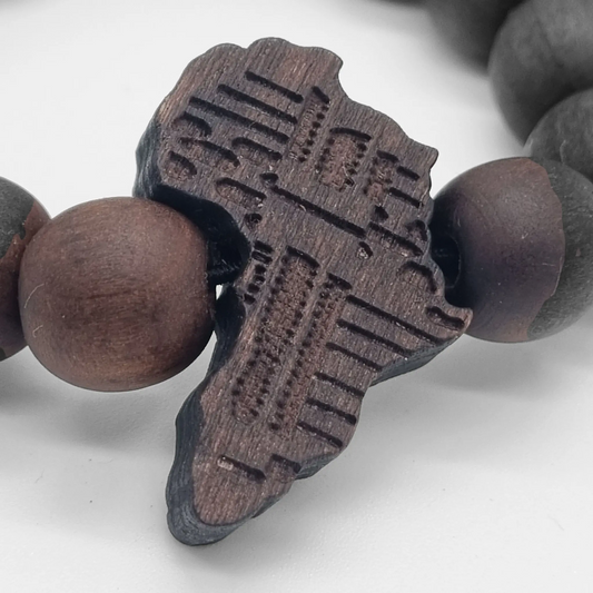 Bracelet en bois Afrique 🌍 – perles naturelles, élastique, unisexe (3 coloris) Afro Locks Shop