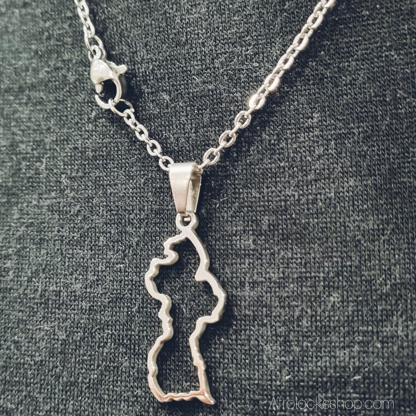 Collier carte du Guyana – acier inoxydable (chaîne 50 cm)
