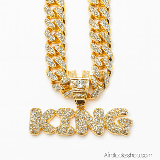 Collier KING / QUEEN – Maille Cubaine 13 mm en Acier Inox ✨ (au choix ou Duo)