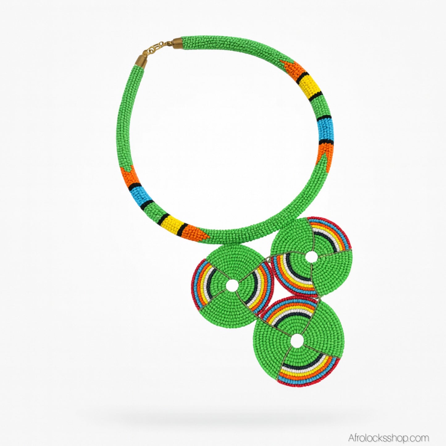 🎨 Collier perlé inspiration zoulou – fait main au Kenya