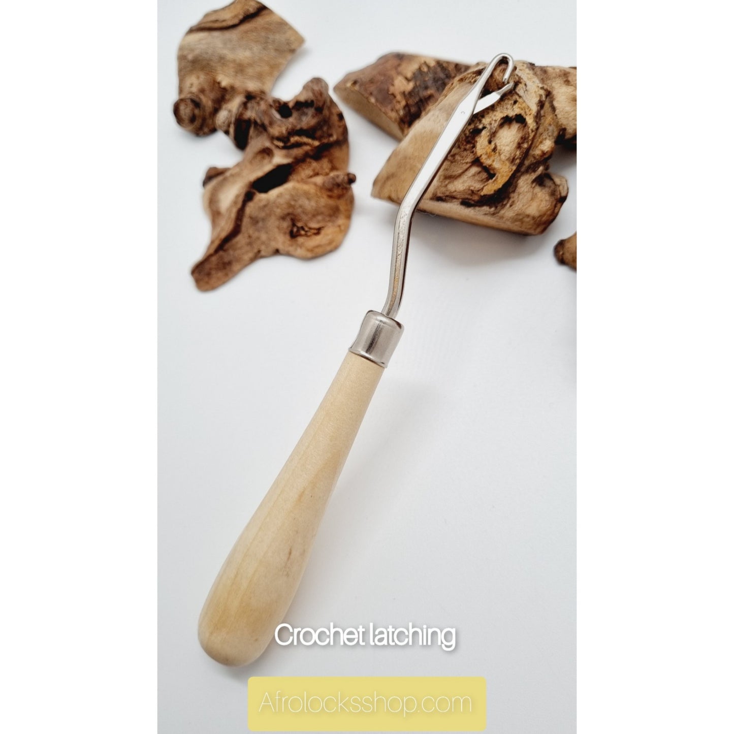 Crochet Latching – Manche en Bois • Ultra Résistant (Locks moyennes à épaisses)