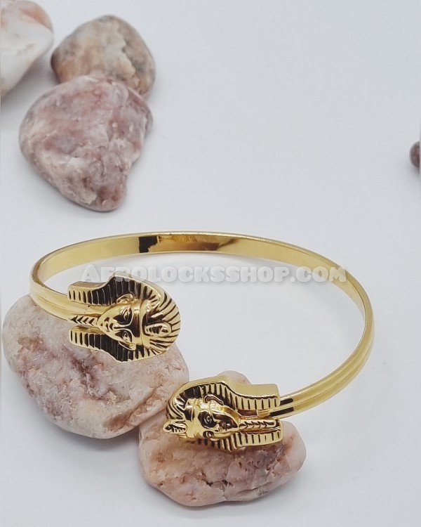 Bracelet manchette bangle Toutankhamon acier inoxydable