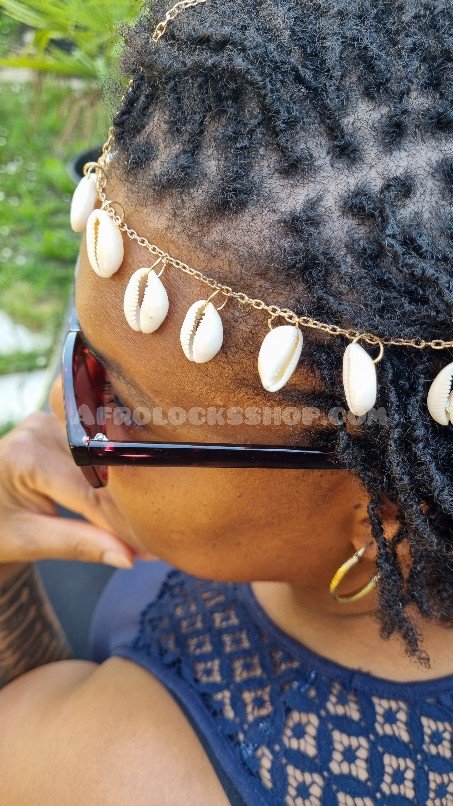 Collier de tête couronne de coquillages cauris