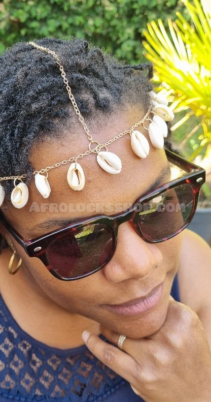 Collier de tête couronne de coquillages cauris