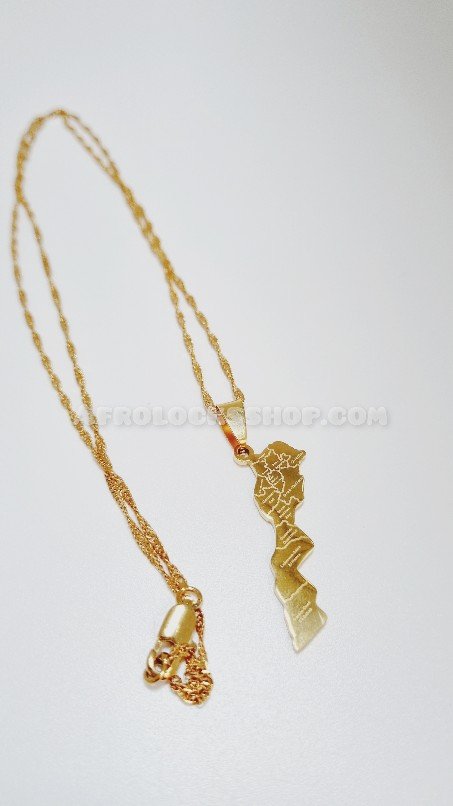 Maroc pendentif et chaîne en acier inoxydable