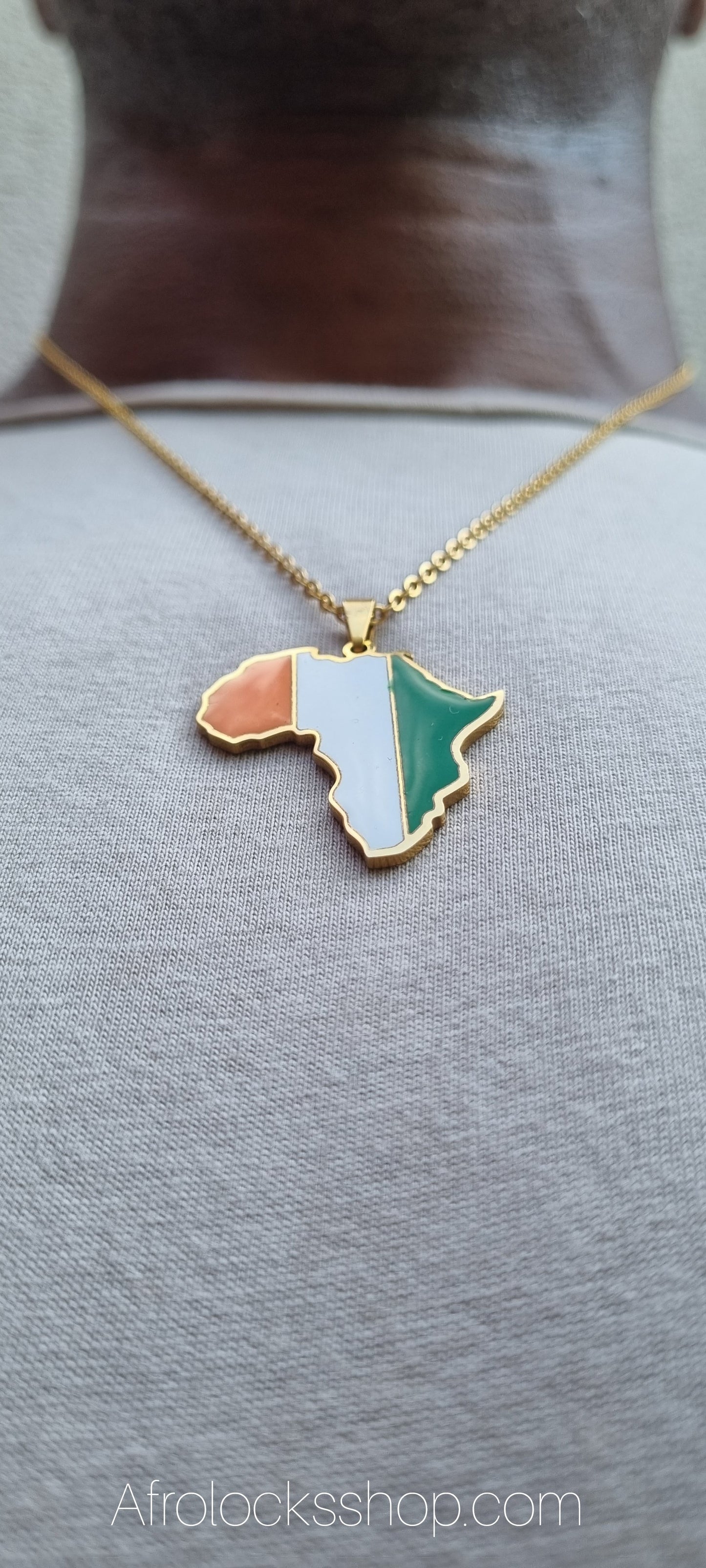 Collier Afrique Côte d'Ivoire plaqué or