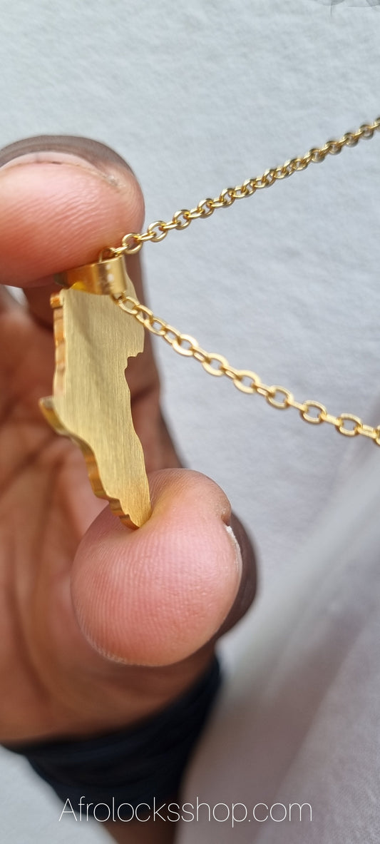 Collier Afrique Côte d'Ivoire plaqué or