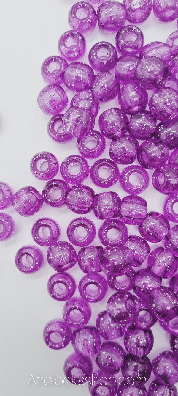 Lot de perles rondes semi transparentes à paillettes-SQ0250075