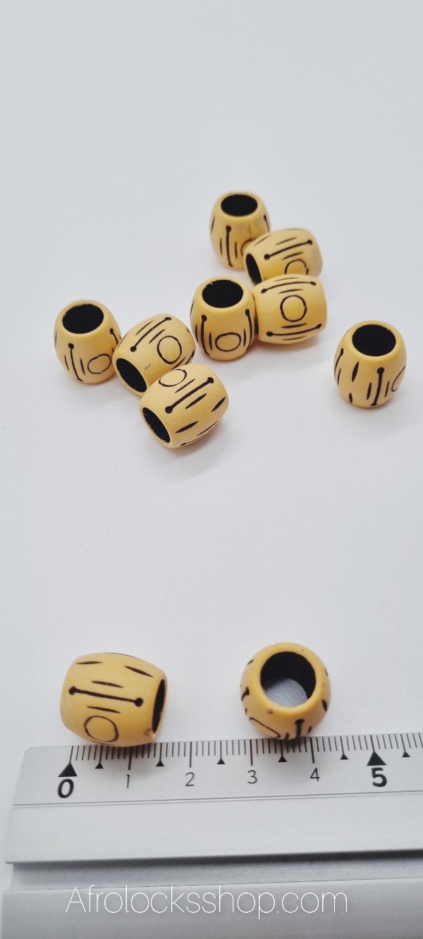 Lot de 10 grosses perles imitation bois