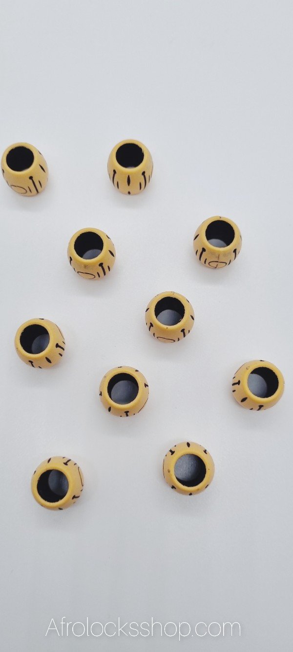 Lot de 10 grosses perles imitation bois