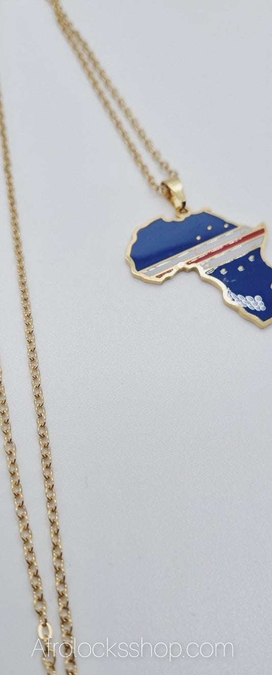 Chaîne et pendentif plaqué or 18 K Cap Vert