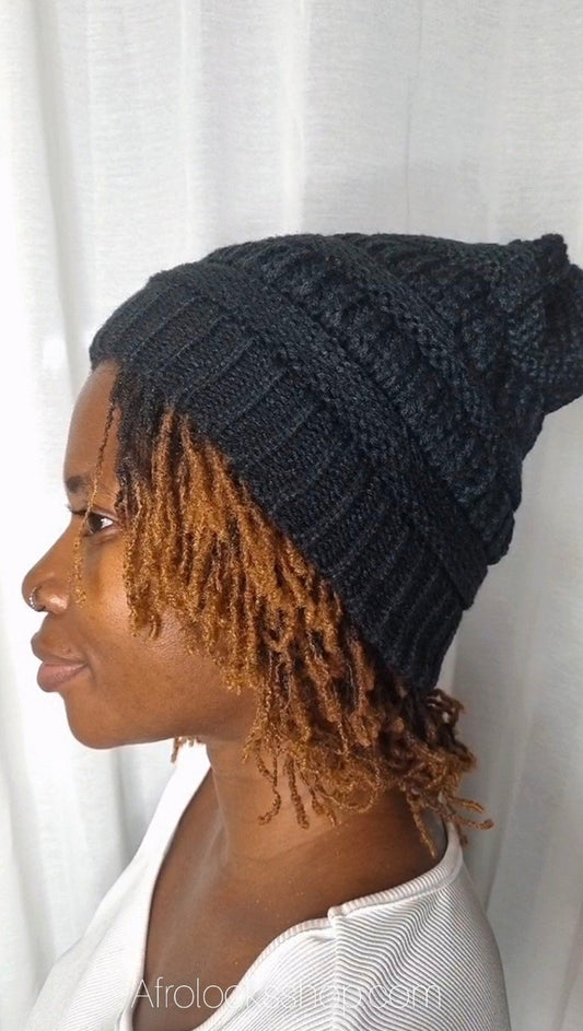 Bonnet d'hiver slouchy doublé de satin