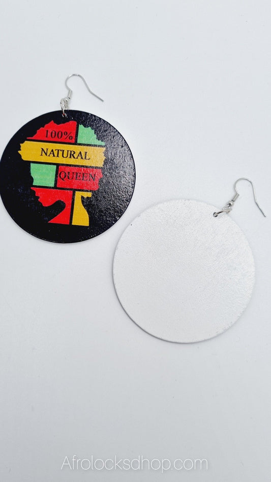 Boucles d'oreilles 100% natural queen