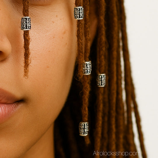 Lot 100 perles “argent tibétain” 6×5 mm – trou 3 mm – finition vieil argent – spécial microlocks