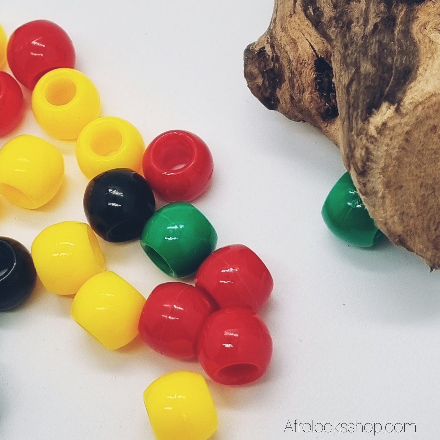 Lot de perles Rasta 40 g – Petites (~130 pcs) ou Grandes (~40 pcs)