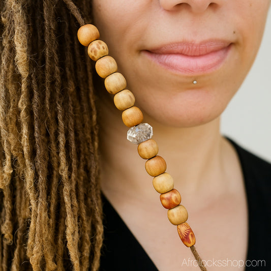 Perles en bois naturelles – lot de 100 perles pour locks, tresses ou barbe (12 mm)