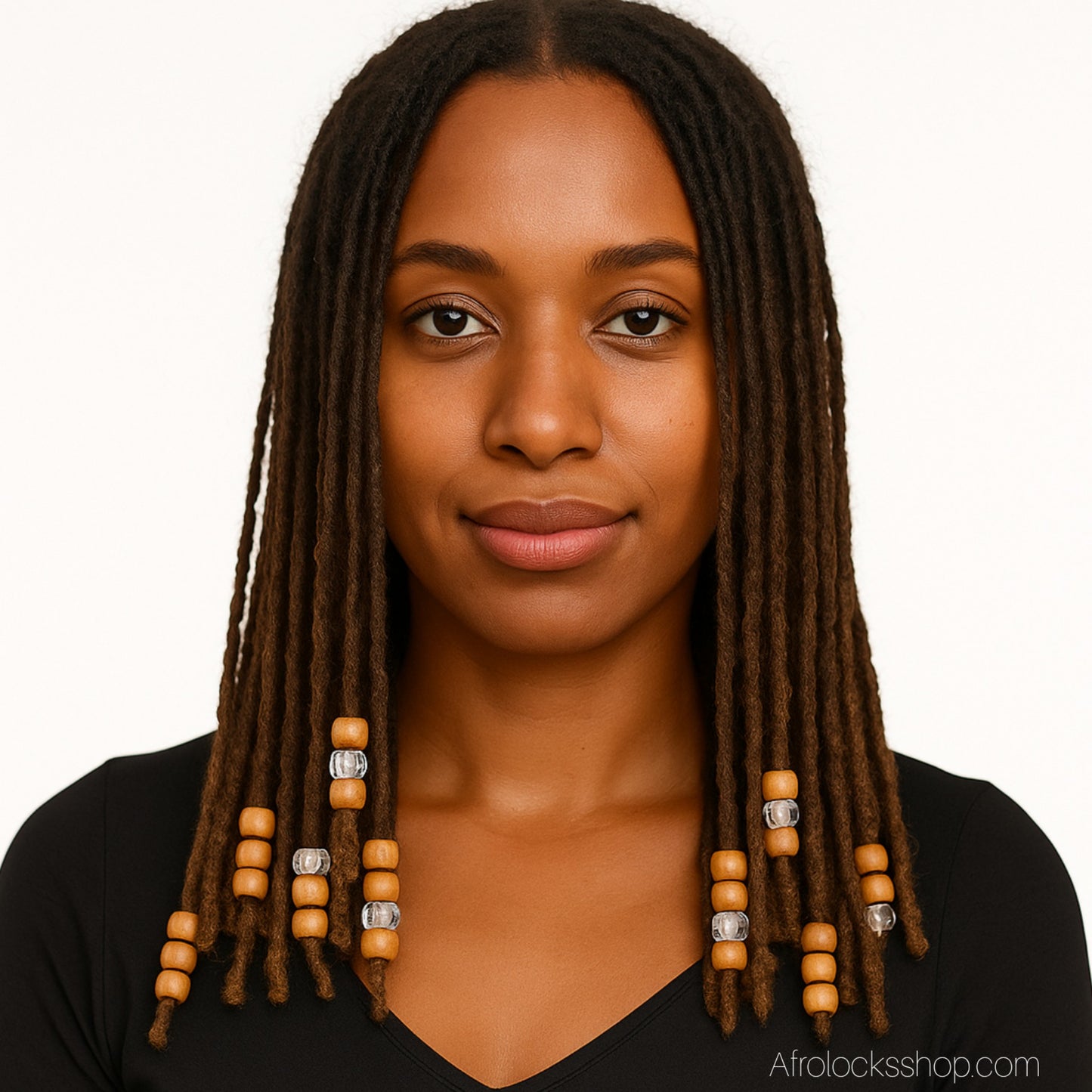 Perles en bois naturelles – lot de 100 perles pour locks, tresses ou barbe (12 mm)