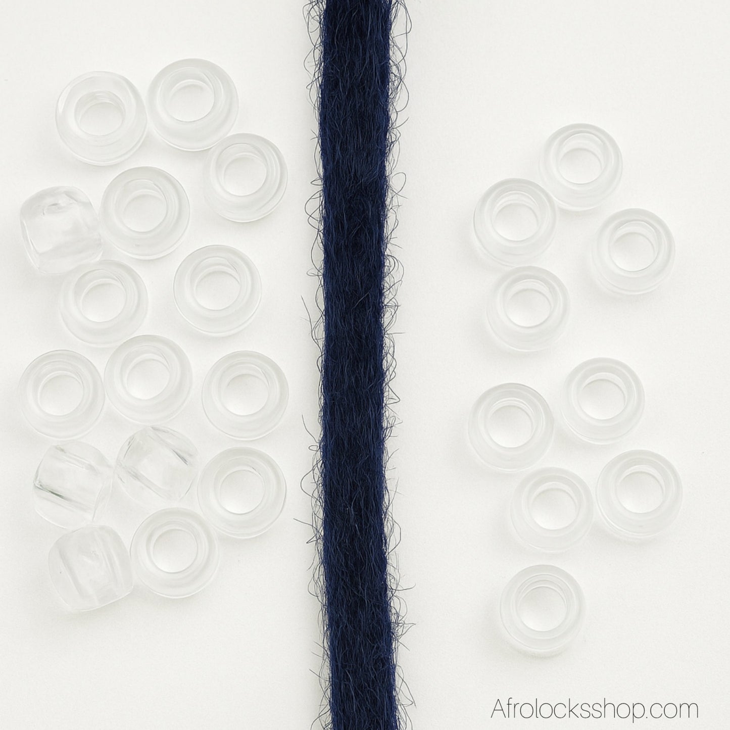 Perles transparentes pour locks – 2 tailles au choix (lot de 50 à 150 perles)