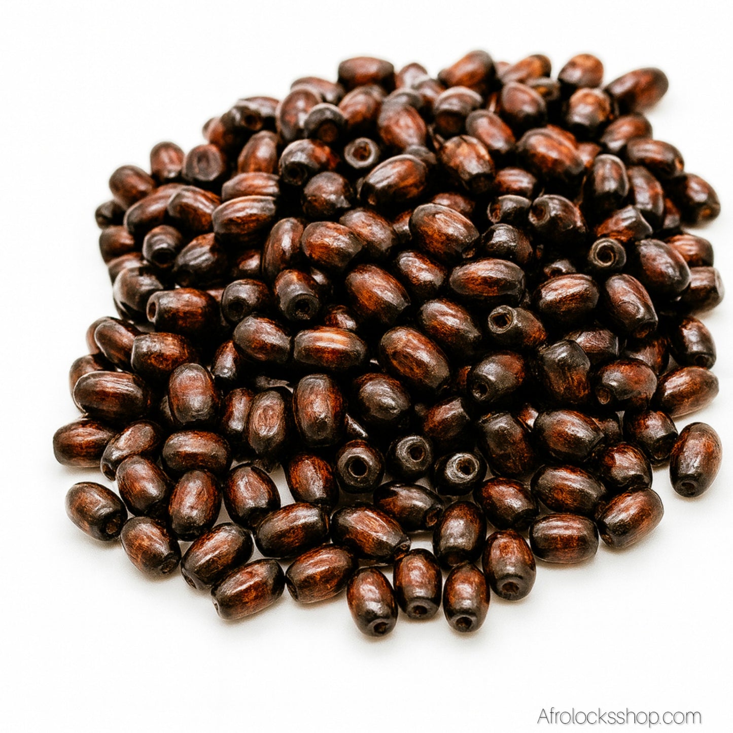 Perles en bois marron – 500 pcs (7 mm, trou 1,5 mm) • Sisterlocks, tresses, DIY 🌰