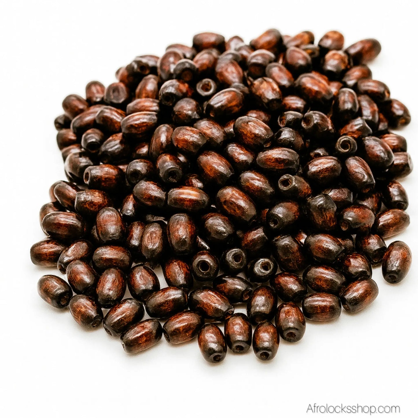 Perles en bois marron – 500 pcs (7 mm, trou 1,5 mm) • Sisterlocks, tresses, DIY 🌰 Afro Locks Shop