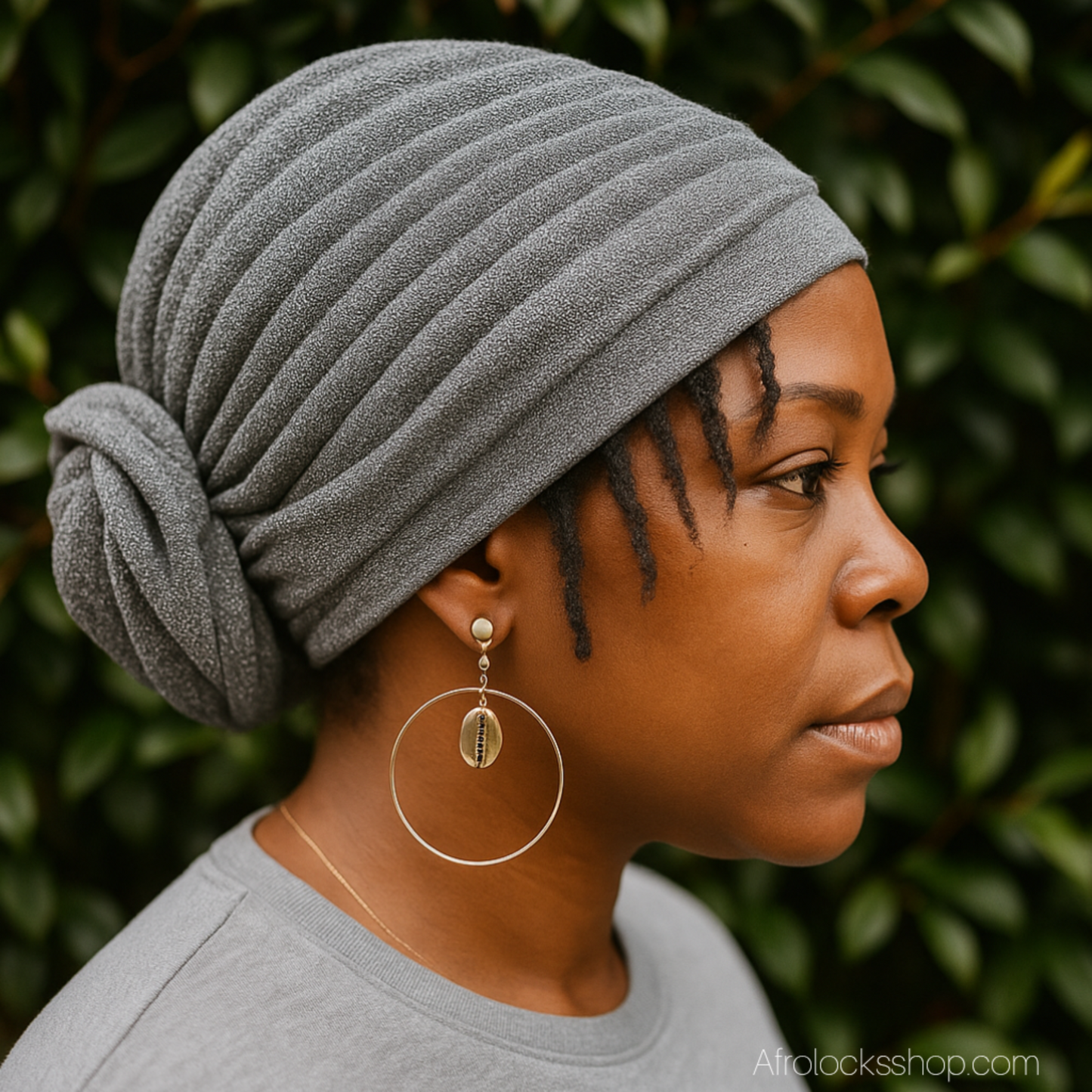 Turban pré-attaché fleur – polyester léger effet brillant (5 coloris) - taille unique