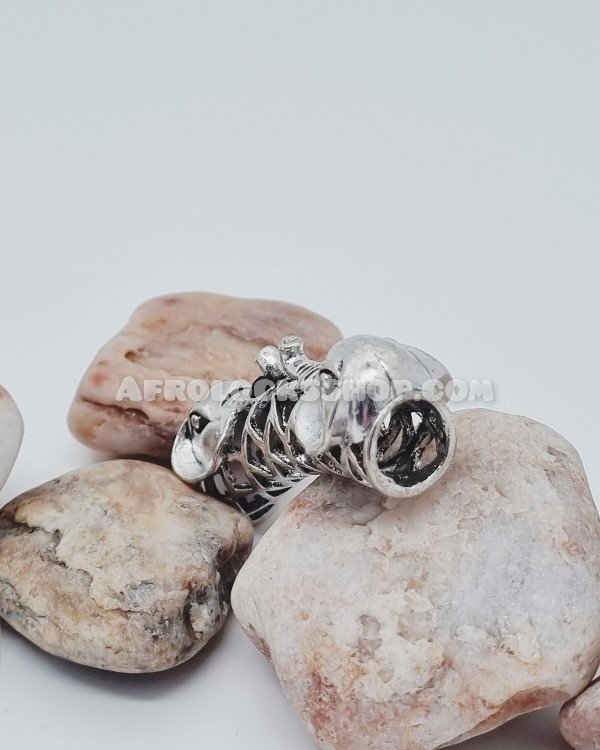 Accessoire de cheveux dreadlocks éléphant couleur argent porte-bonheur