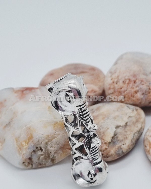 Accessoire de cheveux dreadlocks éléphant couleur argent porte-bonheur