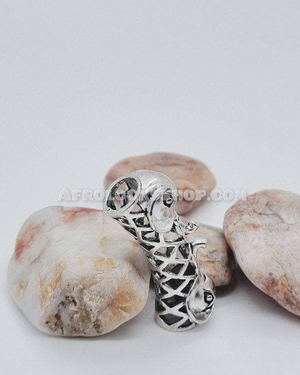 Accessoire de cheveux dreadlocks éléphant couleur argent porte-bonheur