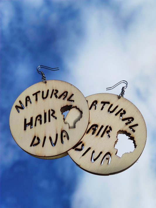 Grandes boucles d'oreilles natural hair diva - fille cheveux naturels nappy afro curls