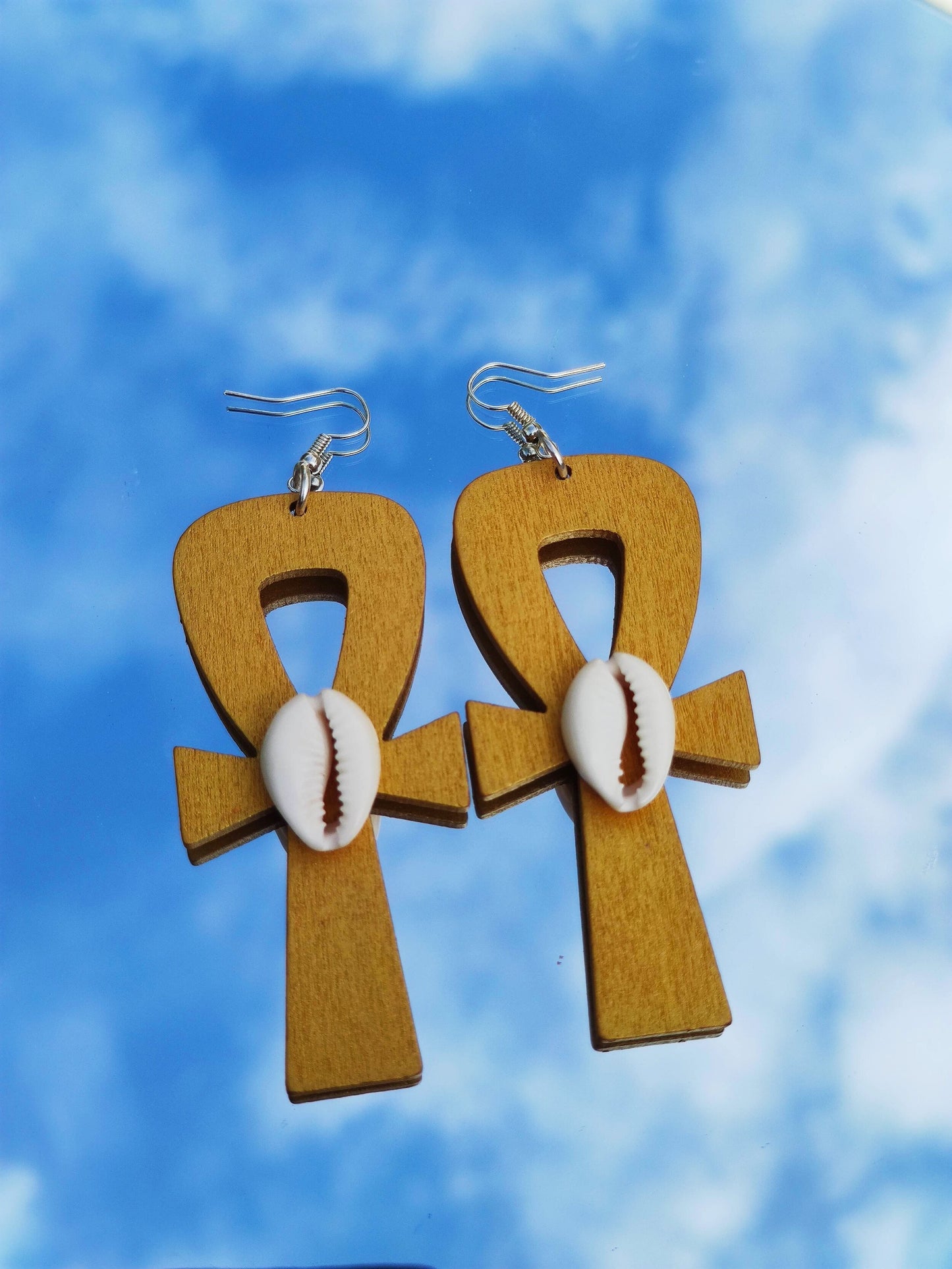 Boucles d'oreilles croix ankh symbole egyptien culture africaine afrocentrique