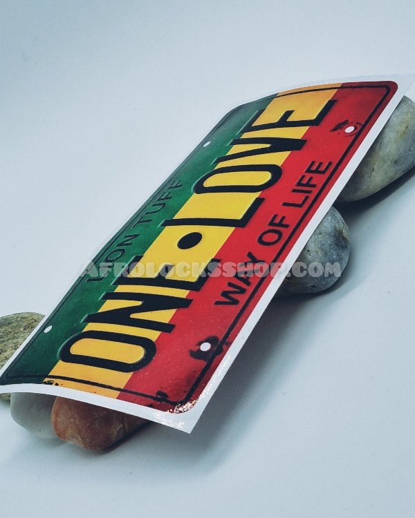 Autocollant design plaque d'immatriculation vintage rasta One Love