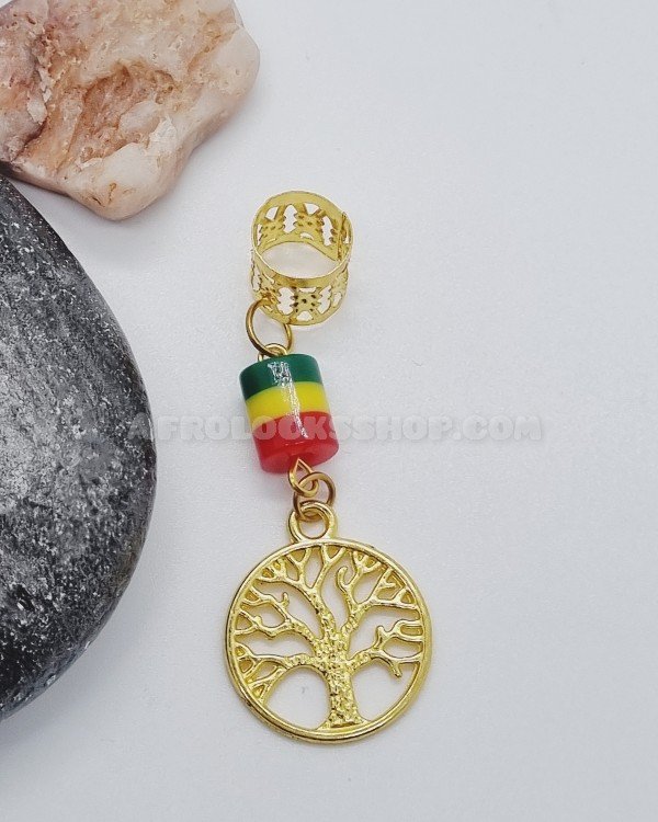 Bijou pendentif cheveux dreadlocks arbre de vie rasta