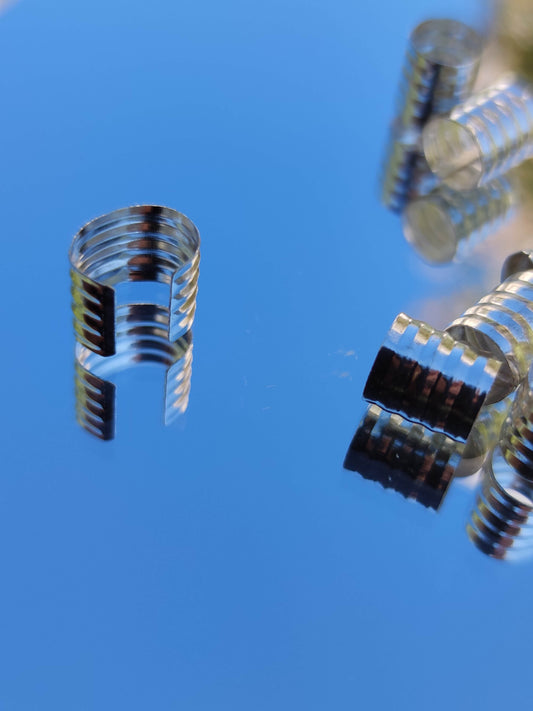 Manchettes à stries décoration locs - dreadlocks rayures argent