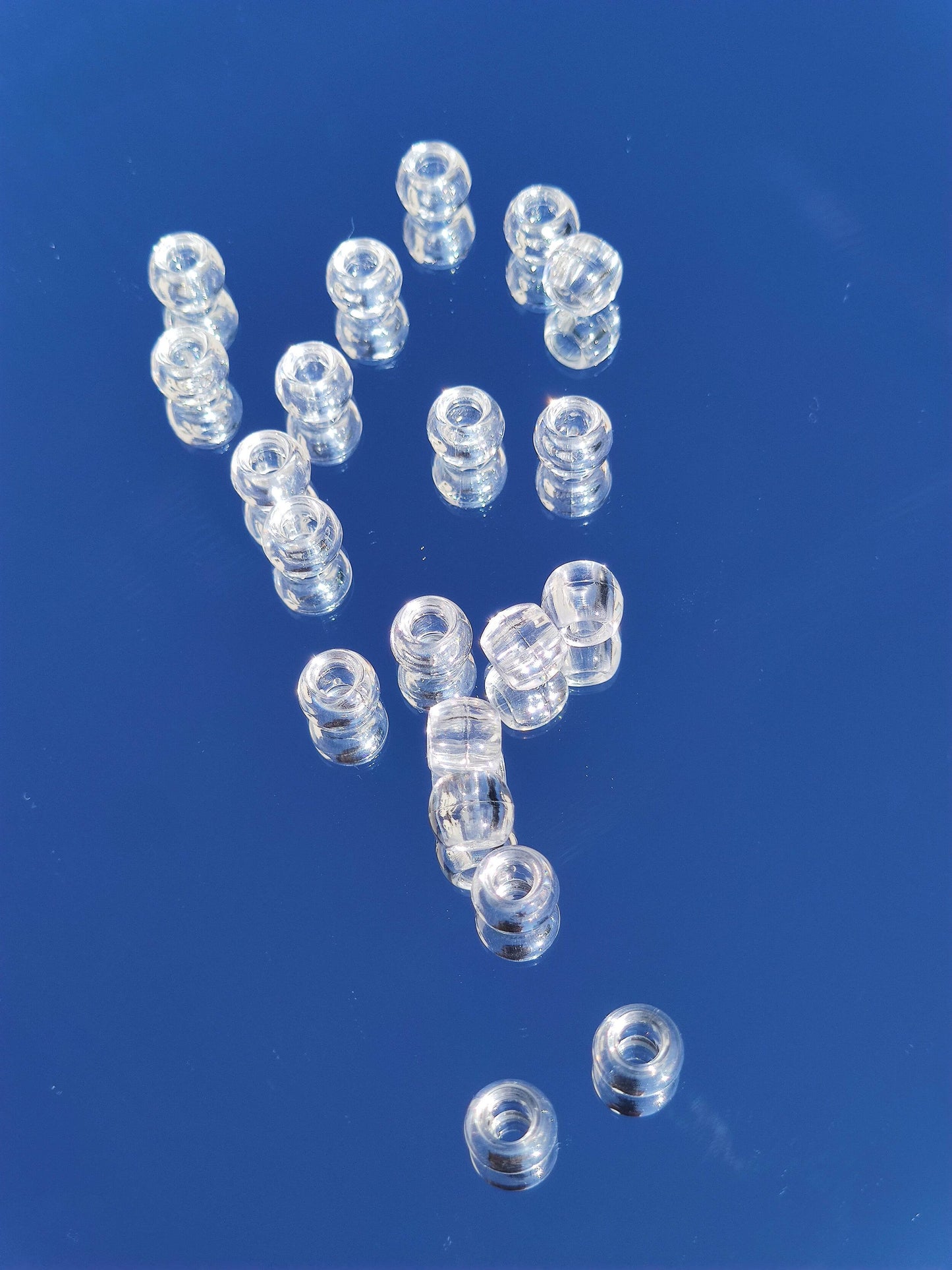 Grosses perles transparentes braids - coiffure afro nattes petites locks lot de 20
