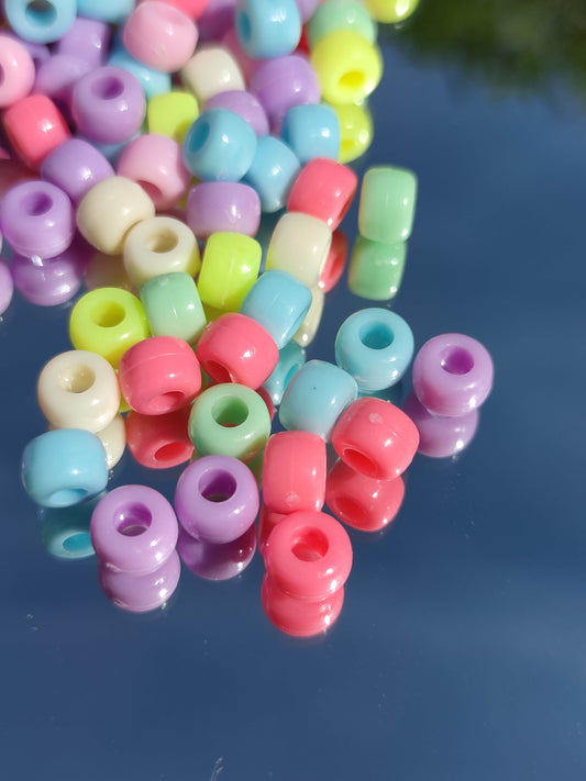 Lot de 100 perles colorées rondes - pour tresses dreadlocks petite fille